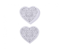#DEI Zawieszka elegancka Vintage Romance, biało-srebrna, 10 szt.