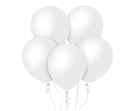 #BL Balony  18" Opaque Satin Snow White , 25 szt.