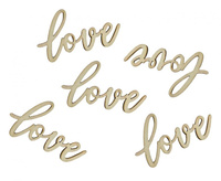 #DEKO Konfetti drewniane Love, 6x3 cm, 18 szt.