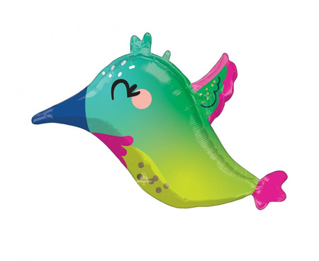 #BFK Balon foliowy Junior Shape Colorful Hummingbird 63 cm x 40 cm, zapakowany