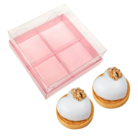 Pudełko na 4 monoporcje 17,5x17,5x7,5 cm RÓŻOWE