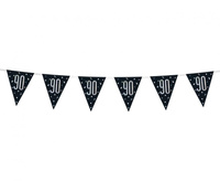 #DEBA Banner Glitz 90, z flagami, czarny, 274 cm