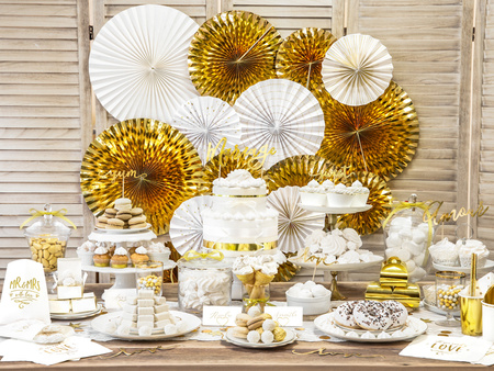 Topper na tort Mariage, złoty, 22,5cm