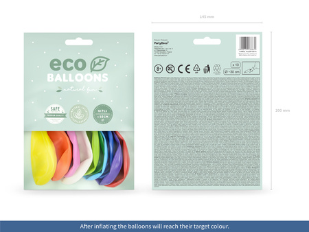 Balony Eco 26cm metalizowane, jasny niebieski (1 op. / 10 szt.)
