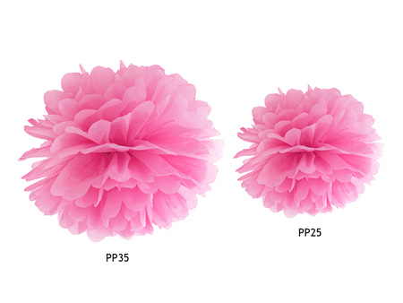 Pompon bibułowy, kremowy, 35cm