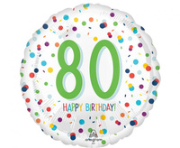 #BFK Balon foliowy 18" SHP -  Confetti bday 80