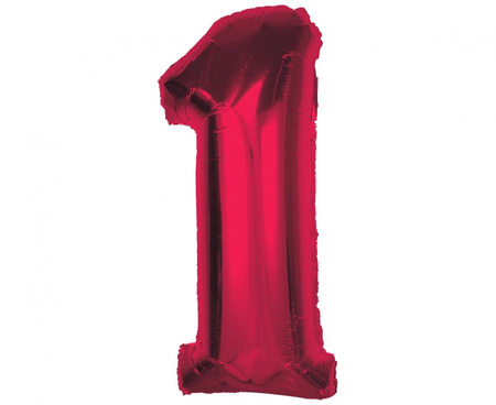 #BFC39 Balon foliowy Smart, cyfra 1, czerwona, 92 cm AA