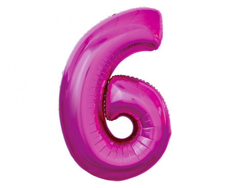 #BFC Balon foliowy "Cyfra 6", różowa, 92 cm KK