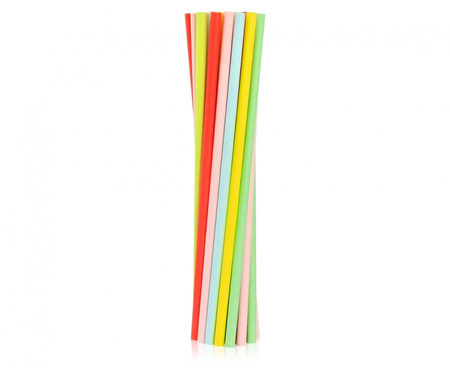 #ZSŁ Rurki (słomki) pap. pastelowy mix, 6x197mm / 250 szt. KK