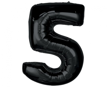 #BFC25 Balon foliowy Smart, cyfra 5, czarna, 92 cm  KK