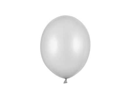 Balony lateksowe strong 23 cm metaliczny SREBRNY 10 szt.