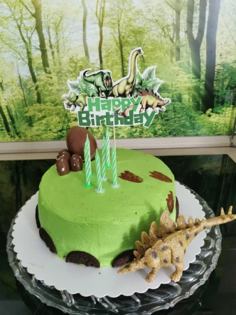 Papierowy topper na tort HAPPY BIRTHDAY DINOZAURY