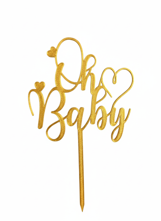 Topper na tort OH BABY 15x10 cm Gender reval Baby Shower
