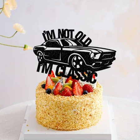 Topper na tort HAPPY BIRTHDAY AUTO I'M NOT OLD, I'M CLASSIC