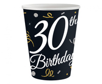 #ZKU_GD Kubeczki papierowe B&C 30 Birthday, 250 ml/ 6 szt. KK