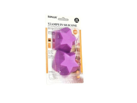 Silikonowe papiloetki na muffinki 6,5x3 cm GWIAZDKI 6 szt.