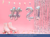 Serwetki Yummy - Live Laugh Love, jasny niebieski, 33x33cm (1 op. / 20 szt.)