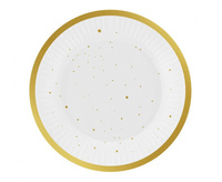 #ZTA_GD Talerzyki papierowe Celebrate (złote), 18 cm/ 6 szt.