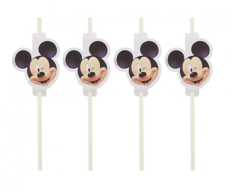#ZSŁ Rurki (słomki) papierowe z medalionem Mickey, 4 szt. KK