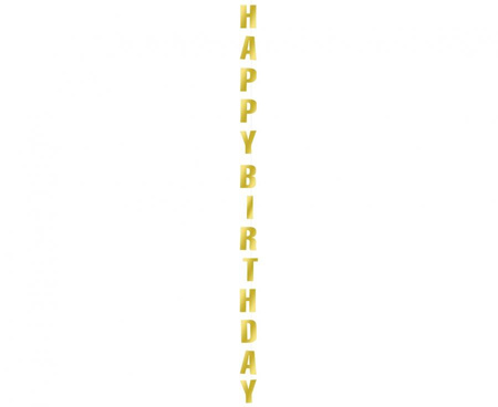 #DEI Dekoracja pionowa B&C Happy Birthday, złota, 170 cm KK