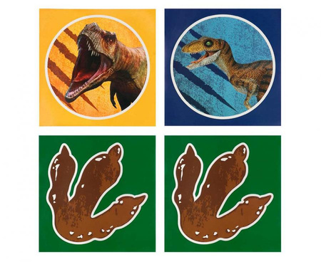 #DEI Naklejki 3D Dinozaur, 20 cm, 4 szablony KK