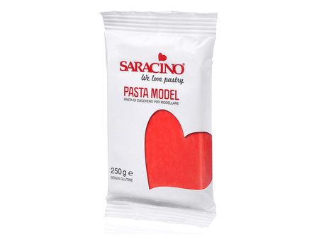 Lukier plastyczny masa cukrowa do modelowania figurek na tort CZERWONA 250g Saracino