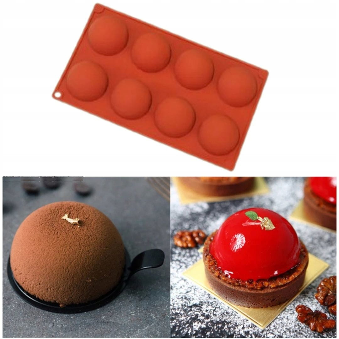 Forma silikonowa do monoporcji półkule – widok z boku