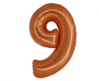 #BFC43 Balon foliowy Smart, Cyfra 9, miedziana, 76 cm KK