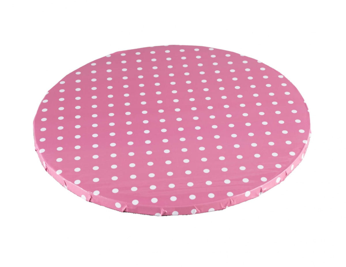 Podkład pod tort różowy w kropki, średnica 30 cm, grubość 10 mm
