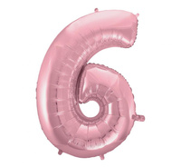 #BFC15 Balon foliowy "Cyfra 6", j. różowa, 92 cm KK