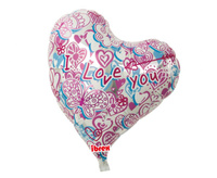 #BFK Balon Ibrex Hel, serce Sweet 14", I love you Hearts & Butterfly, packed