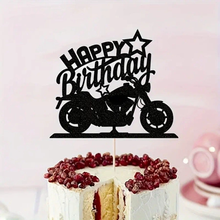 Topper na tort HAPPY BIRTHDAY MOTOCYKL MOTOR WZ.II