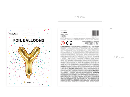 Balon foliowy Litera ''S'', 35cm, srebrny