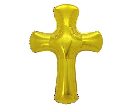 #BFK Balon foliowy Krzyż złoty, 51x67cm