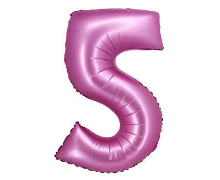 #BFC26 Balon foliowy B&C, Cyfra 5, satynowa różowa, 76 cm