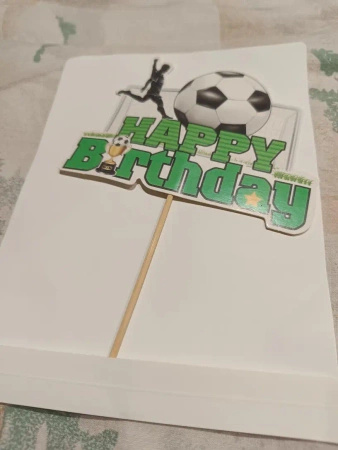 Urodzinowy topper na tort Happy Birthday PIŁKA N0ŻNA BRAMKA PIŁKARZ