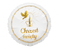 #BFK Balon foliowy Chrzest Święty (gołąbek i świeca), 18 cali  AA