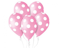 #BL Balony Premium Grochy, jasnoróżowe, 12"/ 5 szt.
