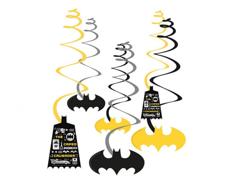 #DEI Dekoracja spiralki "Batman" papier długość 60 cm