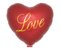 #BFK Balon Ibrex Hel, serce 25", Dark Red Love, packed