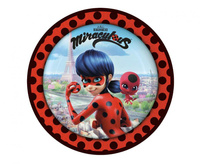 #ZTA Talerzyki papierowe Miraculous, okrągłe, 23 cm