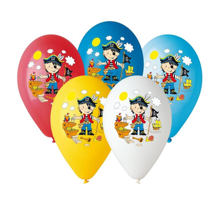 #BL Balony Premium "Pirat", nad. kolorowy, 12" / 5 szt.