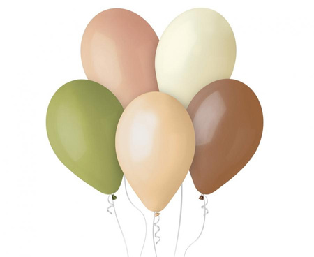 #BL Balony Premium Hel, kolory natury, 13 cali/ 5 szt.
