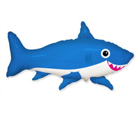 #BFK Balon foliowy 24" FX - Uśmiechnięty rekin, niebieski, niepakowany