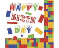 #ZSE Serwetki pap. Building Blocks Birthday, 33 x33 cm, 20 szt.