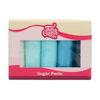 Masa cukrowa MIX kolorów - ODCEINIE NIEBIESKIEGO 5 x 100g FunCakes