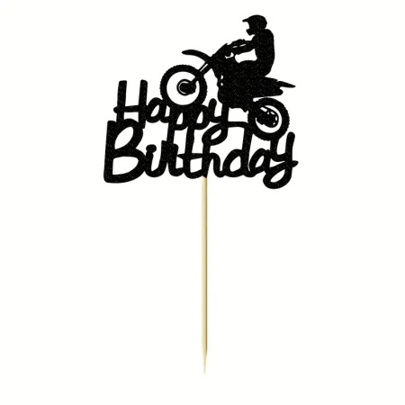 Topper na tort HAPPY BIRTHDAY MOTOCYKL MOTOR