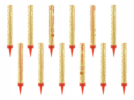 Race fontanny na tort, złoty, 12cm (1 op. / 12 szt.)