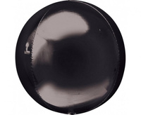 #BFK Balon foliowy 15" ORBZ - kula czarna (niepakowany)