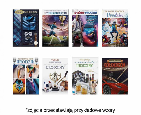 #ZK Laurka z brokatem B6B 117x167 Urodziny zest. 740 Grafika - Męskie